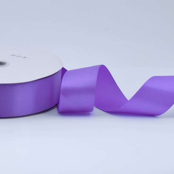 Лента атласная 40мм сиреневая темная А2-12-140 на метраж (бобина 100яр/550г)