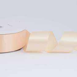 Лента атласная 50мм бежевая светлая А2-16-006 на метраж (бобина 100яр/715г)