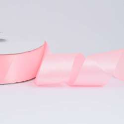 Лента атласная 50мм розовая светлая А2-16-013 на метраж (бобина 100яр/715г)