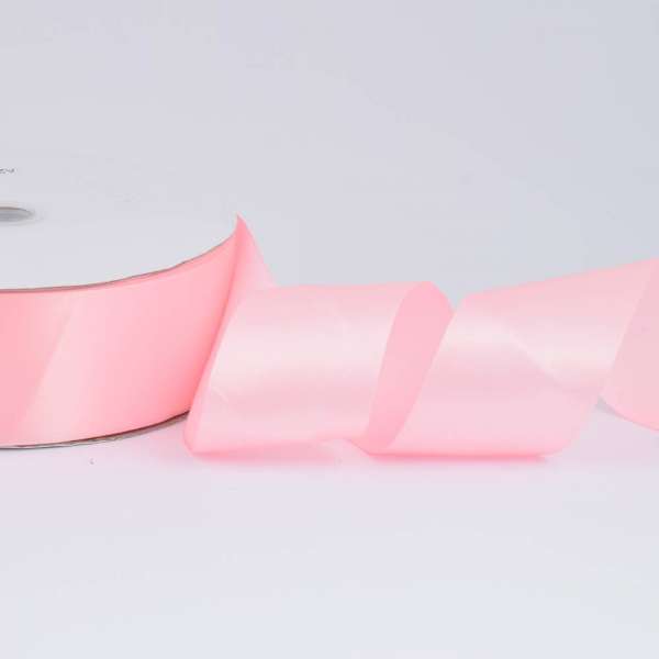 Лента атласная 50мм розовая светлая А2-16-013 на метраж (бобина 100яр/715г)