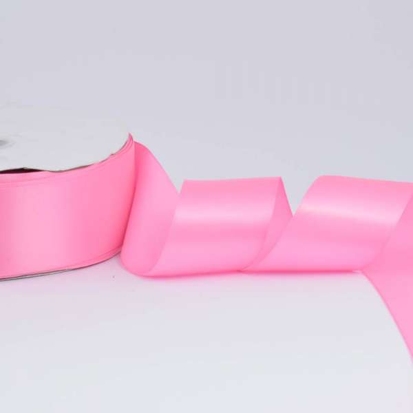 Лента атласная 50мм розовая А2-16-019 на метраж (бобина 100яр/715г)