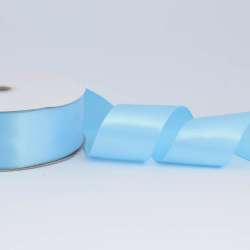 Лента атласная 50мм голубая светлая А2-16-085 на метраж (бобина 100яр/715г)