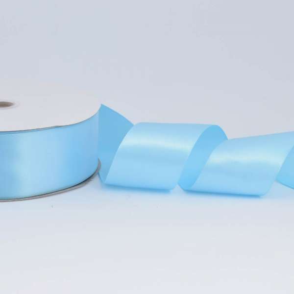 Лента атласная 50мм голубая светлая А2-16-085 на метраж (бобина 100яр/715г)