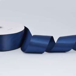 Лента атласная 50мм синяя темная А2-16-101 на метраж (бобина 100яр/715г)