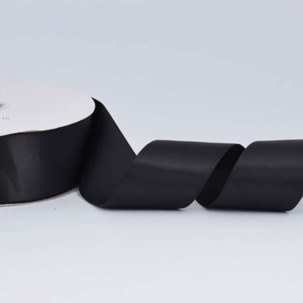 Лента атласная 50мм черная А2-16-110 на метраж (бобина 100яр/715г)