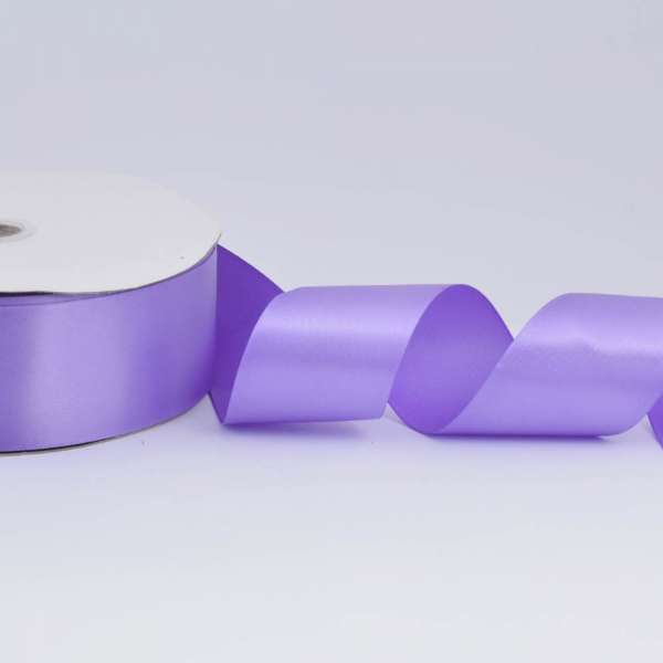 Лента атласная 50мм сиреневая темная А2-16-140 на метраж (бобина 100яр/715г)