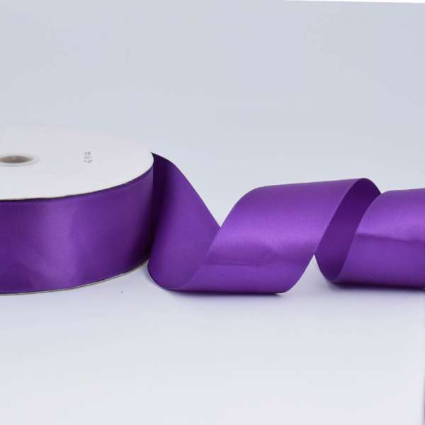 Лента атласная 50мм фиолетовая А2-16-144 на метраж (бобина 100яр/715г)