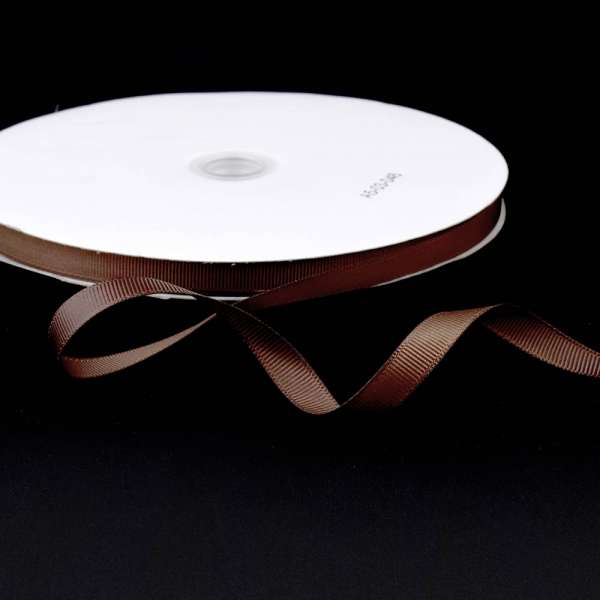 Лента репсовая ш.1 см А5-03-046 коричневая на метраж (в бобине 100яр/207г)