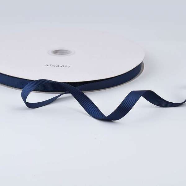 Лента репсовая ш.1 см А5-03-097 синяя темная на метраж (в бобине 100яр/207г)
