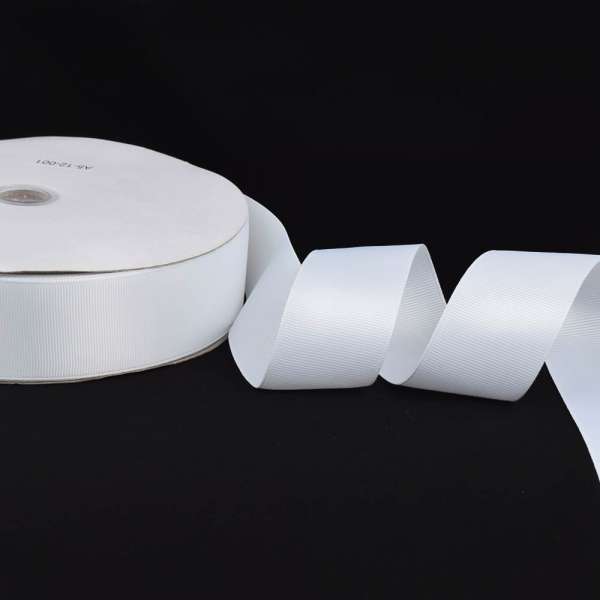 Лента репсовая ш.4 см А5-12-001 белая на метраж (в бобине 100яр/685г)