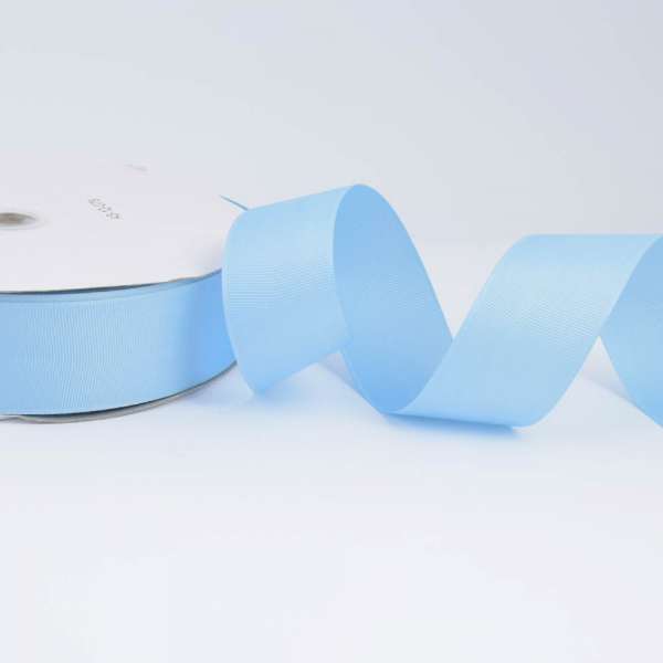 Лента репсовая ш.4 см А5-12-079 голубая светлая на метраж (в бобине 100яр/685г)