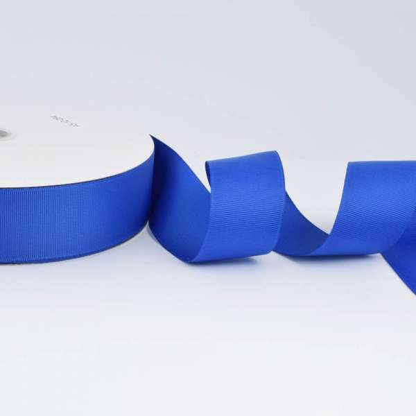 Лента репсовая ш.4 см А5-12-094 синяя ультрамарин на метраж (в бобине 100яр/685г)