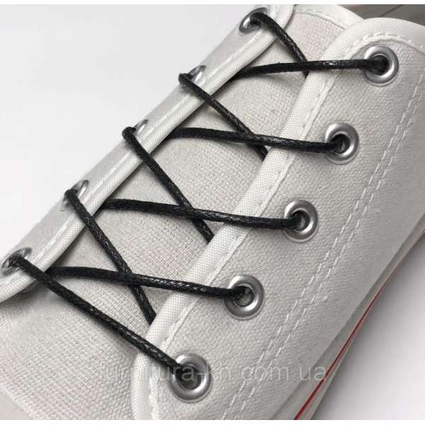 Шнурки обувные круглые с пропиткой 1 пара 70см черные