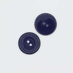 Пуговица пластик 25мм на 4 прокола синяя темная