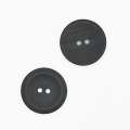 Пуговица пластик 30мм на 2 прокола черная матовая