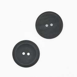 Пуговица пластик 30мм на 2 прокола черная матовая
