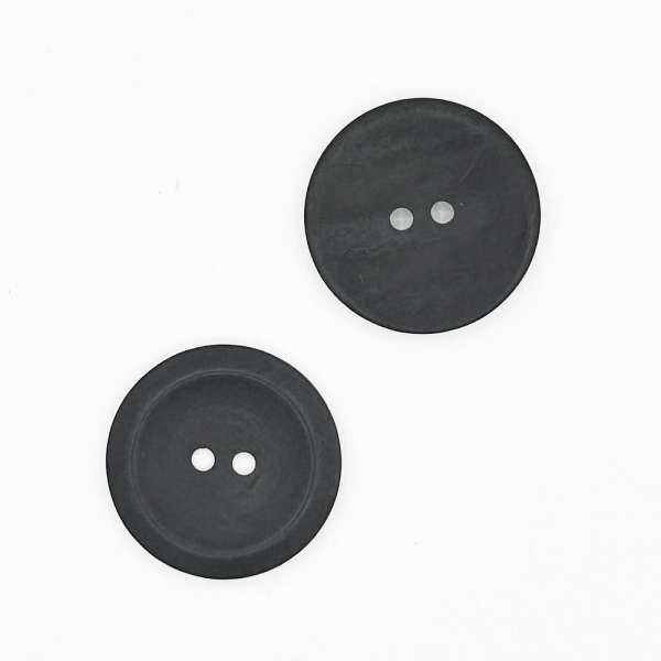 Пуговица пластик 30мм на 2 прокола черная матовая