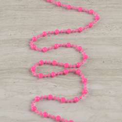 Бусы декоративные шарики граненные 8 мм розовые яркие