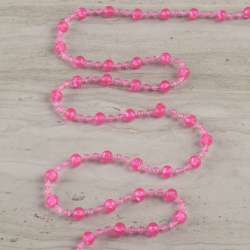 Намиста декоративні кульки грановані 8 мм прозорі рожеві