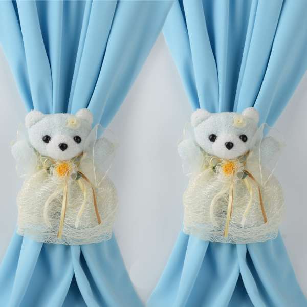 Подхваты для штор декоративные игрушка мягкая мишка 17х12х5 см 2 шт голубой