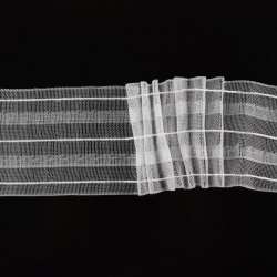 Тесьма шторная гармошка ш. 75 мм на 3 нити прозрачная (вес 1,142 г)
