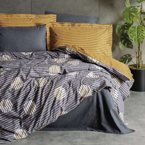 Комплект постельного белья Cotton box Ранфорс Modern Strew gri Евро 200x220см (1733-1259)